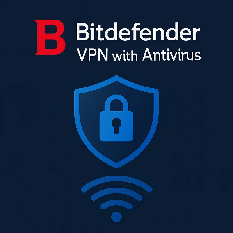 The Bitdefender logo with a shield icon representing both VPN and Antivirus.